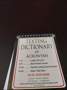 Texting Dictionary of Acronyms Spiral Notebook - White Cover